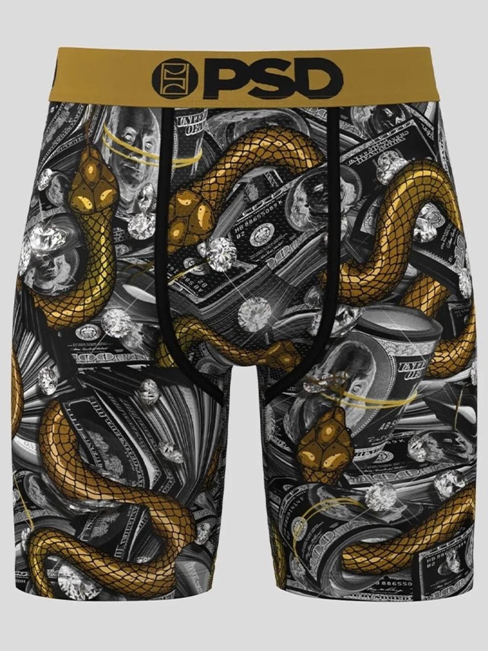PSD Black and Gold Snake Money Boxer Briefs